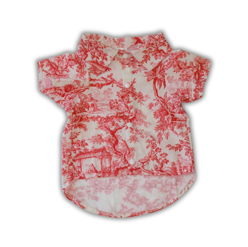Red Toile Polo Shirt