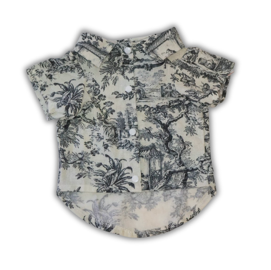 Gray Toile Polo Shirt