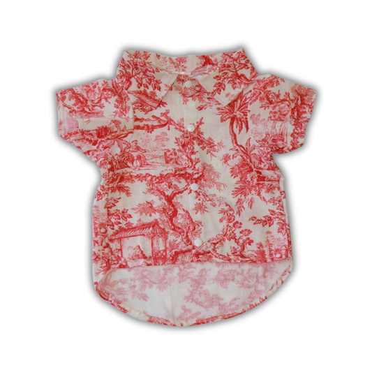 Red Toile Polo Shirt